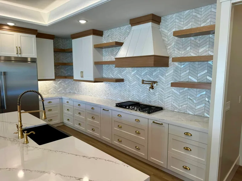 Rift oak island kitchen — custom cabinetry by Cozzens Cabinets, photo 4