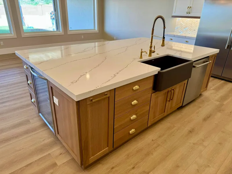 Rift oak island kitchen — custom cabinetry by Cozzens Cabinets, photo 6