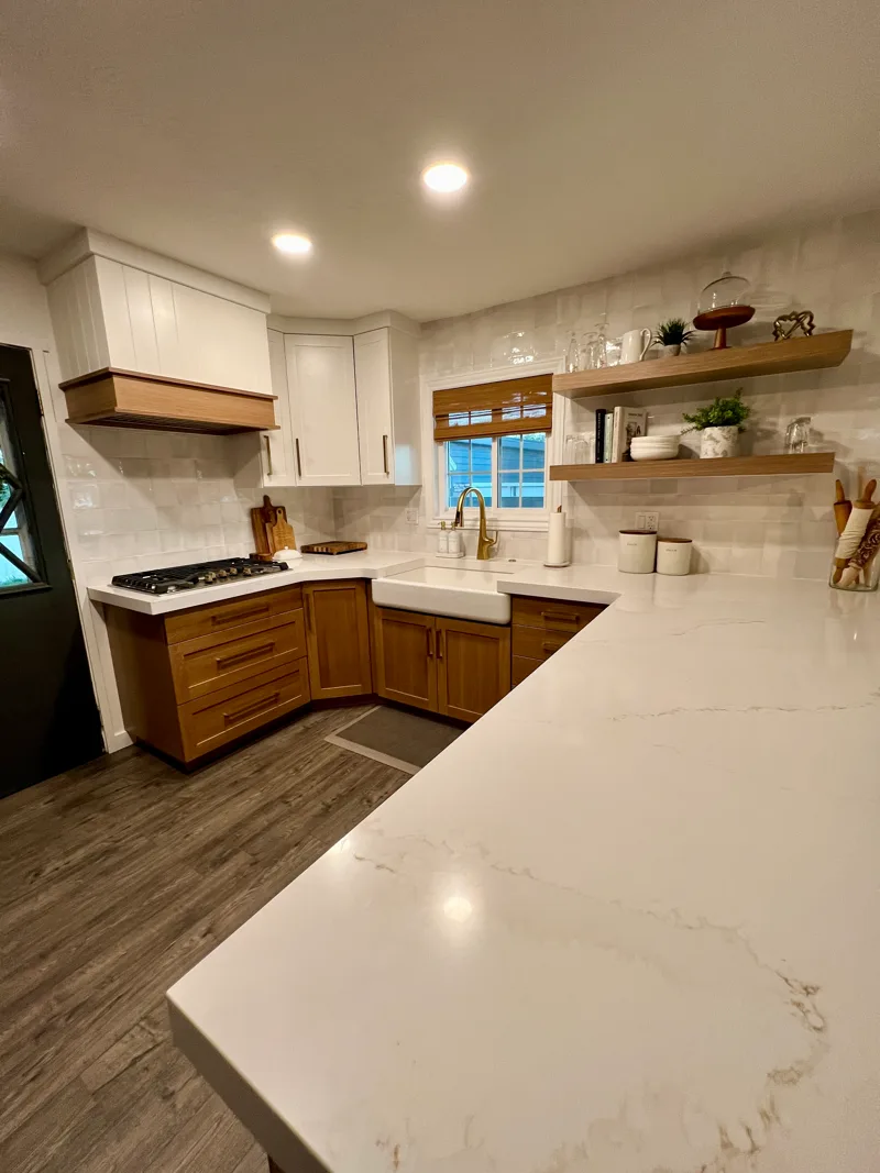 White oak farmhouse kitchen — custom cabinetry by Cozzens Cabinets, photo 2